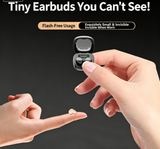 Y19 Mini Hidden Sleep Wireless Bluetooth Earbuds with LED Digital Display，white - Side View