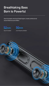AWEI Y333 Desktop Soundbar, 10W Stereo Bluetooth Speaker with TWS Function,black - Close-Up Angle