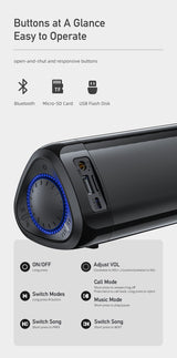 AWEI Y333 Desktop Soundbar, 10W Stereo Bluetooth Speaker with TWS Function,black - Extra Image