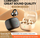 Y63 Zero Pressure Open Ear Wireless Earbuds Bluetooth 6.0 Heavy Bass Headphones，black - Top-Down View