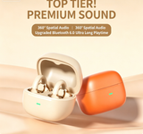 Y63 Zero Pressure Open Ear Wireless Earbuds Bluetooth 6.0 Heavy Bass Headphones，black