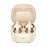 Y63 Zero Pressure Open Ear Wireless Earbuds Bluetooth 6.0 Heavy Bass Headphones，Cream Skin