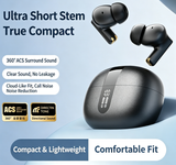 Y8 Bluetooth 6.0 Wireless Heavy Bass Earbuds ENC Noise Cancelling In Ear Headphones,black
