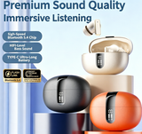 Y8 Bluetooth 6.0 Wireless Heavy Bass Earbuds ENC Noise Cancelling In Ear Headphones,black - Rear View