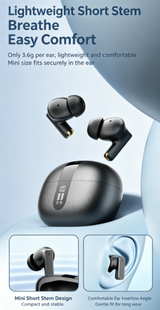 Y8 Bluetooth 6.0 Wireless Heavy Bass Earbuds ENC Noise Cancelling In Ear Headphones,black