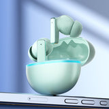 Y9 Wireless Bluetooth 6.0 Heavy Bass Earphones，green - Top-Down View