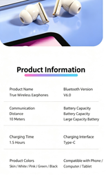 Y9 Wireless Bluetooth 6.0 Heavy Bass Earphones，pink - Extra Image
