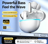 Y9 Wireless Bluetooth 6.0 Heavy Bass Earphones，white - 45-Degree Angle