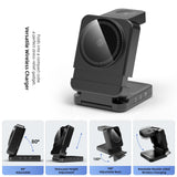 YF3 25W Foldable Rotatable Wireless Charger 3 in 1 Multi Device Charging Dock，black - Front View