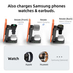 YF3 25W Foldable Rotatable Wireless Charger 3 in 1 Multi Device Charging Dock，white
