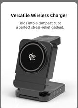 YF3 25W Foldable Rotatable Wireless Charger 3 in 1 Multi Device Charging Dock，white - Extra Image