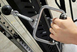 Single D Stirrup Handle with Rubber Grips for Cable Exercise Equipment - Top-Down View