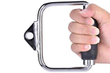 Single D Stirrup Handle with Rubber Grips for Cable Exercise Equipment - 45-Degree Angle