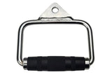 Single D Stirrup Handle with Rubber Grips for Cable Exercise Equipment - Close-Up Angle