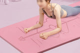 TPE Yoga Mat Exercise Fitness Sport Non Slip Workout Mat with Body Alignment Lines - Top-Down View