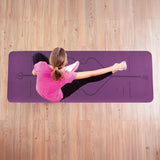 TPE Yoga Mat Exercise Fitness Sport Non Slip Workout Mat with Body Alignment Lines - Extra Image