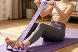 Pedal Resistance Band with Handles Adjustable Detachable Multifunction Pedal Resistance Band for Abs Arms Waist Legs Home Fitness - Purple - Front View