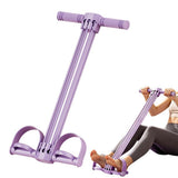 Pedal Resistance Band with Handles Adjustable Detachable Multifunction Pedal Resistance Band for Abs Arms Waist Legs Home Fitness - Purple - Low Angle