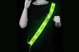 Rechargeable Running Gear LED Reflective Belt Sash Professional Safety Gear Safety Belt -Green - Side View