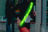 Rechargeable Running Gear LED Reflective Belt Sash Professional Safety Gear Safety Belt -Green - Top-Down View