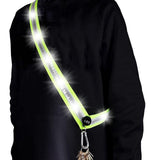 Rechargeable Running Gear LED Reflective Belt Sash Professional Safety Gear Safety Belt -White - Side View