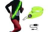 Rechargeable Running Gear LED Reflective Belt Sash Professional Safety Gear Safety Belt -White - Top-Down View