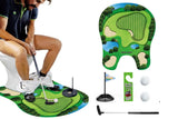 Toilet Golf Game Toilet Golf Toys Set with Practice Mat Golf Club 2 Balls Bathroom Practice Mini Golf in Restroom