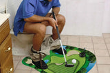 Toilet Golf Game Toilet Golf Toys Set with Practice Mat Golf Club 2 Balls Bathroom Practice Mini Golf in Restroom - Side View