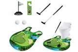 Toilet Golf Game Toilet Golf Toys Set with Practice Mat Golf Club 2 Balls Bathroom Practice Mini Golf in Restroom - Rear View
