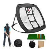 Golf Chipping Net Collapsible Portable Golf Practice Hitting Net for Indoor Outdoor -Style 1 - Low Angle