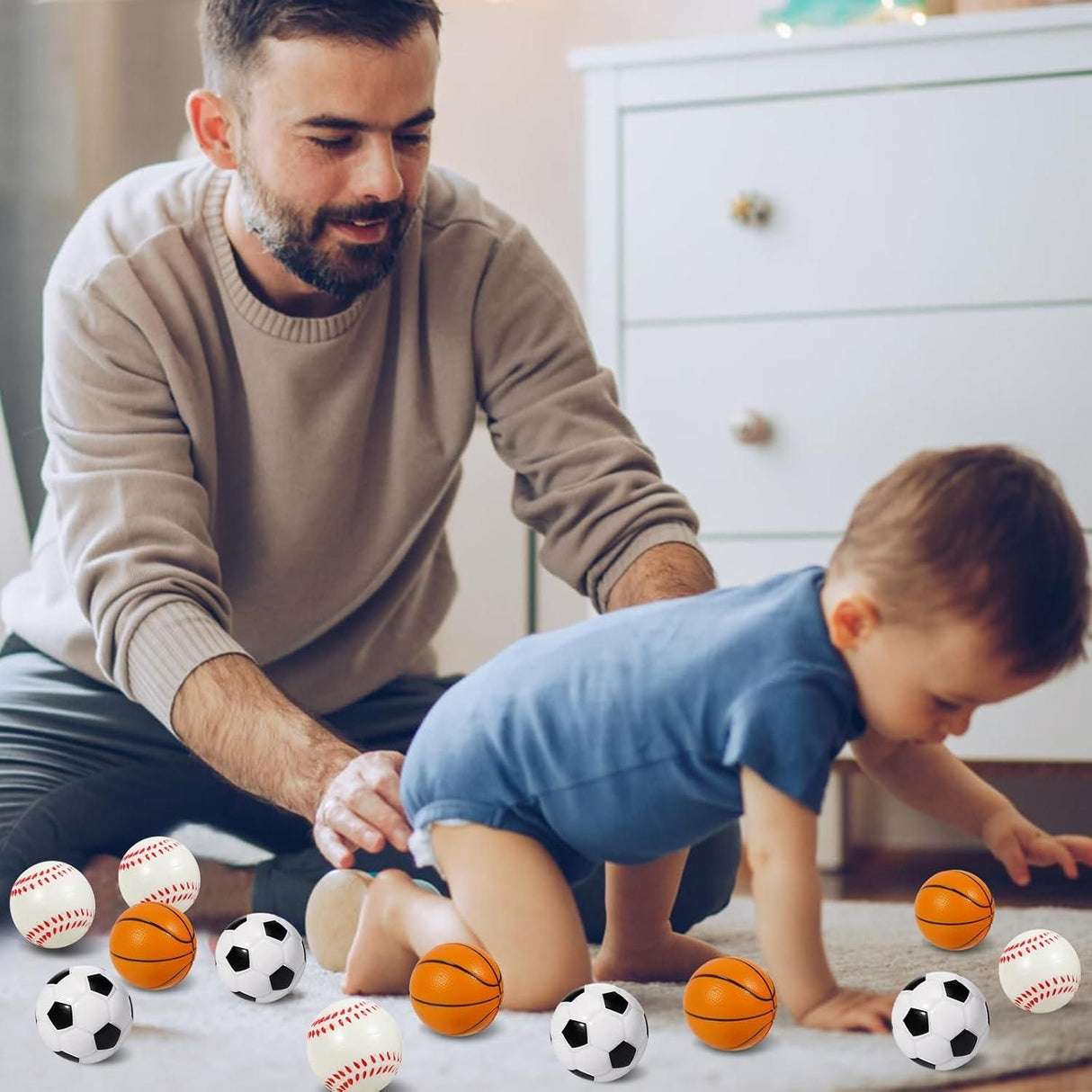 12 Pack 2.5-inch Stress Soccer Balls Small Soft Foam Sports Balls (6.3 cm, Black and White)