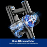Cordless Vacuum Cleaner, 8 In 1 Powerful Suction Lightweight Vacuum Cleaner For Home, Led Display, 3 Suction Modes, 55Kpa Powerful Suction，45mins Detachable Battery Vacuum For Hard Floor Carpet Pet Hair - Top-Down View