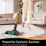 Cordless Vacuum Cleaner, 55Kpa Powerful Suction，8-in-1 Powerful Stick Vacuum Cleaner with Anti-tangle Brush And Upgraded Green Light, 2200mAh. 45 Minute Run Time Rechargeable Lightweight Vacuum Cleaner for Hardwood Floors, Carpets And Pet Hair. - Front View