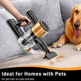 Cordless Vacuum Cleaner, 55Kpa Powerful Suction，8-in-1 Powerful Stick Vacuum Cleaner with Anti-tangle Brush And Upgraded Green Light, 2200mAh. 45 Minute Run Time Rechargeable Lightweight Vacuum Cleaner for Hardwood Floors, Carpets And Pet Hair. - Low Angle