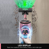 Cordless Vacuum Cleaner, 8 in 1 Powerful Suction Lightweight Vacuum Cleaner for Home, 55Kpa Powerful Suction，LED Display, 3 Suction Modes, 45Mins Detachable Battery Vacuum for Hard Floor Carpet Pet Hair - Side View