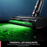 Cordless Vacuum Cleaner, 8 in 1 Powerful Suction Lightweight Vacuum Cleaner for Home, 55Kpa Powerful Suction，LED Display, 3 Suction Modes, 45Mins Detachable Battery Vacuum for Hard Floor Carpet Pet Hair - Top-Down View