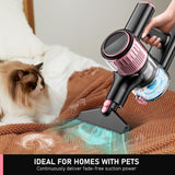 Cordless Vacuum Cleaner, 8 in 1 Powerful Suction Lightweight Vacuum Cleaner for Home, 55Kpa Powerful Suction，LED Display, 3 Suction Modes, 45Mins Detachable Battery Vacuum for Hard Floor Carpet Pet Hair - Low Angle