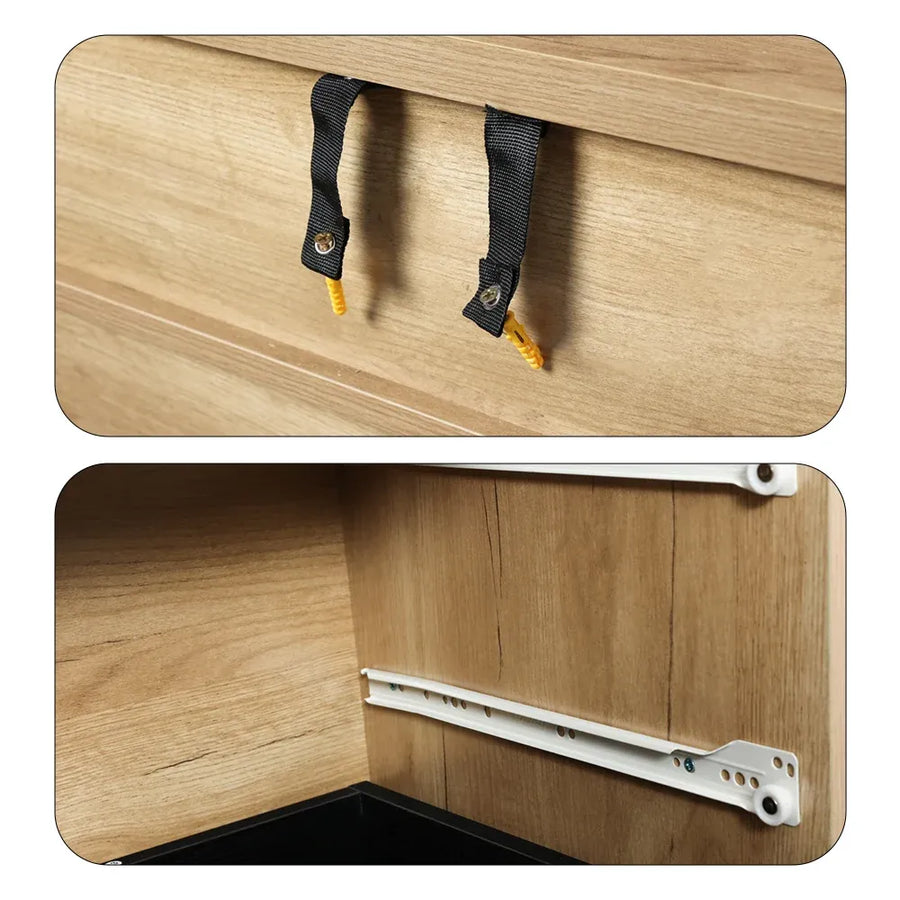 Eeeza Multi-Purpose Side Cabinet with 3 Drawers and 1 Door – Nordic Style Storage Unit with PU Handles