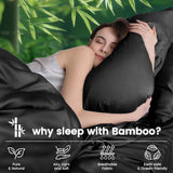 4 Piece Ultra Soft Bamboo Breathable Sheet Set -Hotel 2000TC Breathable Bed Sheets Set with 37 Centimetre Deep Pocket-Breathable Sheets for Hot Sleepers(Black,Double) - Side View