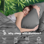 4 Piece Ultra Soft Bamboo Breathable Sheet Set -Hotel 2000TC Breathable Bed Sheets Set with 37 Centimetre Deep Pocket-Breathable Sheets for Hot Sleepers(Grey,Double)