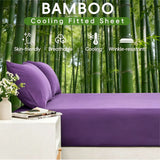 4 Piece Ultra Soft Bamboo Breathable Sheet Set -Hotel 2000TC Breathable Bed Sheets Set with 37 Centimetre Deep Pocket-Breathable Sheets for Hot Sleepers(Purple,Double)