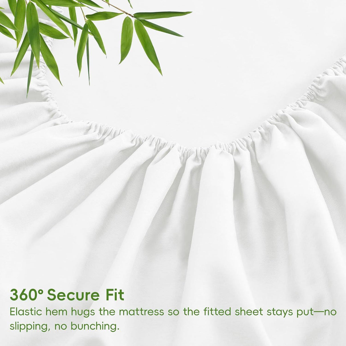 4 Piece Ultra Soft Bamboo Breathable Sheet Set -Hotel 2000TC Breathable Bed Sheets Set with 37 Centimetre Deep Pocket-Breathable Sheets for Hot Sleepers(White,Double)