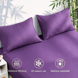 4 Piece Ultra Soft Bamboo Breathable Sheet Set -Hotel 2000TC Breathable Bed Sheets Set with 37 Centimetre Deep Pocket-Breathable Sheets for Hot Sleepers(Purple,King)