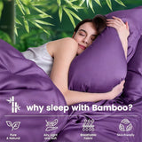 4 Piece Ultra Soft Bamboo Breathable Sheet Set -Hotel 2000TC Breathable Bed Sheets Set with 37 Centimetre Deep Pocket-Breathable Sheets for Hot Sleepers(Purple,King) - Side View