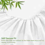 4 Piece Ultra Soft Bamboo Breathable Sheet Set -Hotel 2000TC Breathable Bed Sheets Set with 37 Centimetre Deep Pocket-Breathable Sheets for Hot Sleepers(White,Queen)