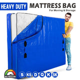 Mattress Bag Mattresses Protector Plastic Moving Storage Dust Cover Carry Bed Waterproof Zipper Packing Reusable Disposal, Extra Thick Heavy Duty, with Handles（King)