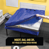 Mattress Bag Mattresses Protector Plastic Moving Storage Dust Cover Carry Bed Waterproof Zipper Packing Reusable Disposal, Extra Thick Heavy Duty, with Handles(Queen） - Side View