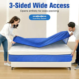 Waterproof Mattress Bag Mattresses Protector Plastic Moving Storage Dust Cover Carry Bed Zipper Packing Reusable Disposal, Extra Thick Heavy Duty, with 8 Handles(King Single)