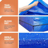 Waterproof Mattress Bag Mattresses Protector Plastic Moving Storage Dust Cover Carry Bed Zipper Packing Reusable Disposal, Extra Thick Heavy Duty, with 8 Handles(Single) - Top-Down View