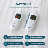 Heated Mattress Pad - Bedding Electric Blanket with 9 Heat Setting & 9-Hour Auto Off, Heated Mattress Pad-Machine Washable Fully Fitted Heating Pad with Overheat Protection , 800GSM Non Woven Fabric-fitted sheet cover((Double) - Top-Down View